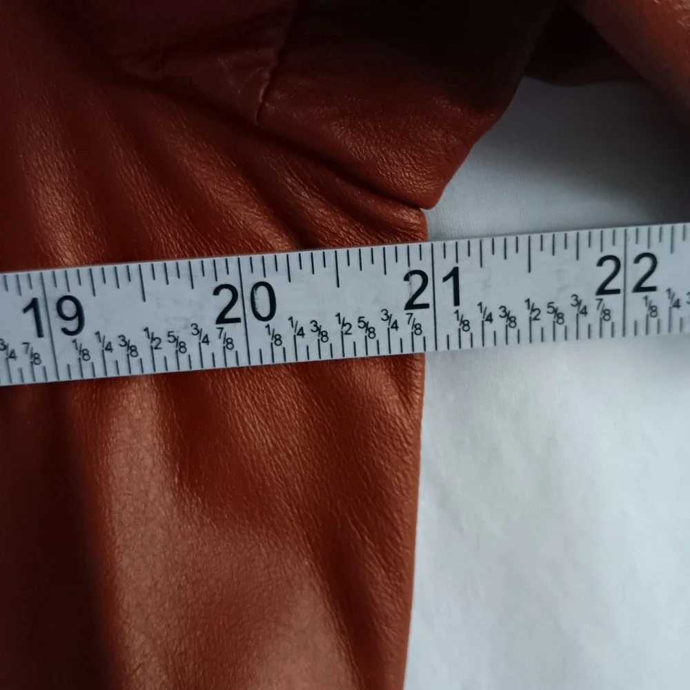 Miss Simone Leather Jacket Womens 18 *see descrip* Brown Belted Coat Vintage 70s